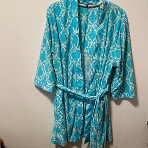 Jasmine Rose Robe Women’s Size XL Blue Ties In Front Pockets‎